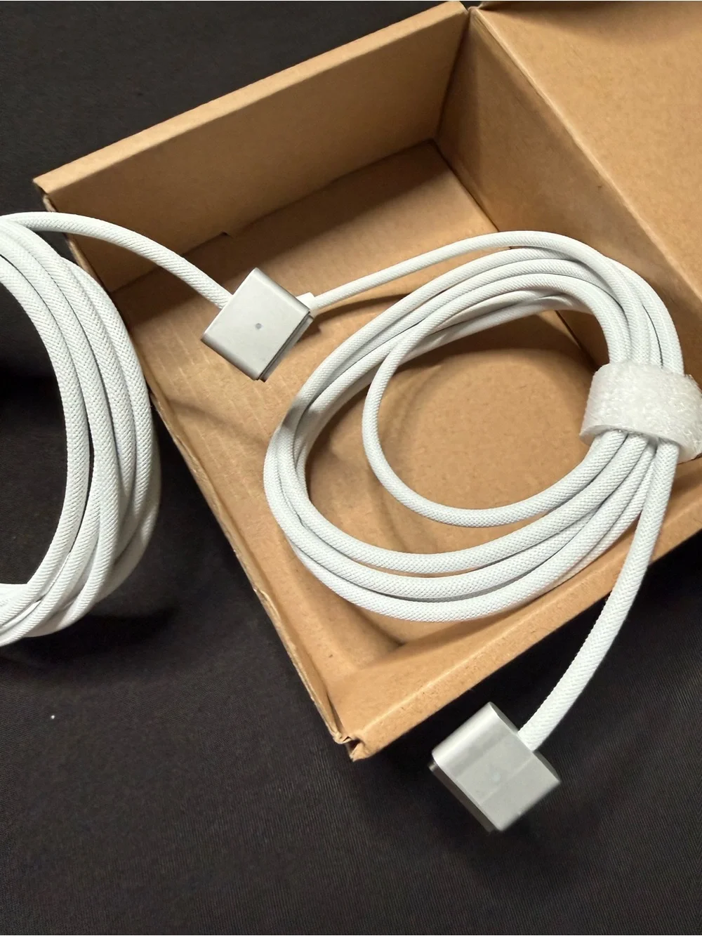 (2) Power Charger for Apple MacBook, White USB-C Cable. New